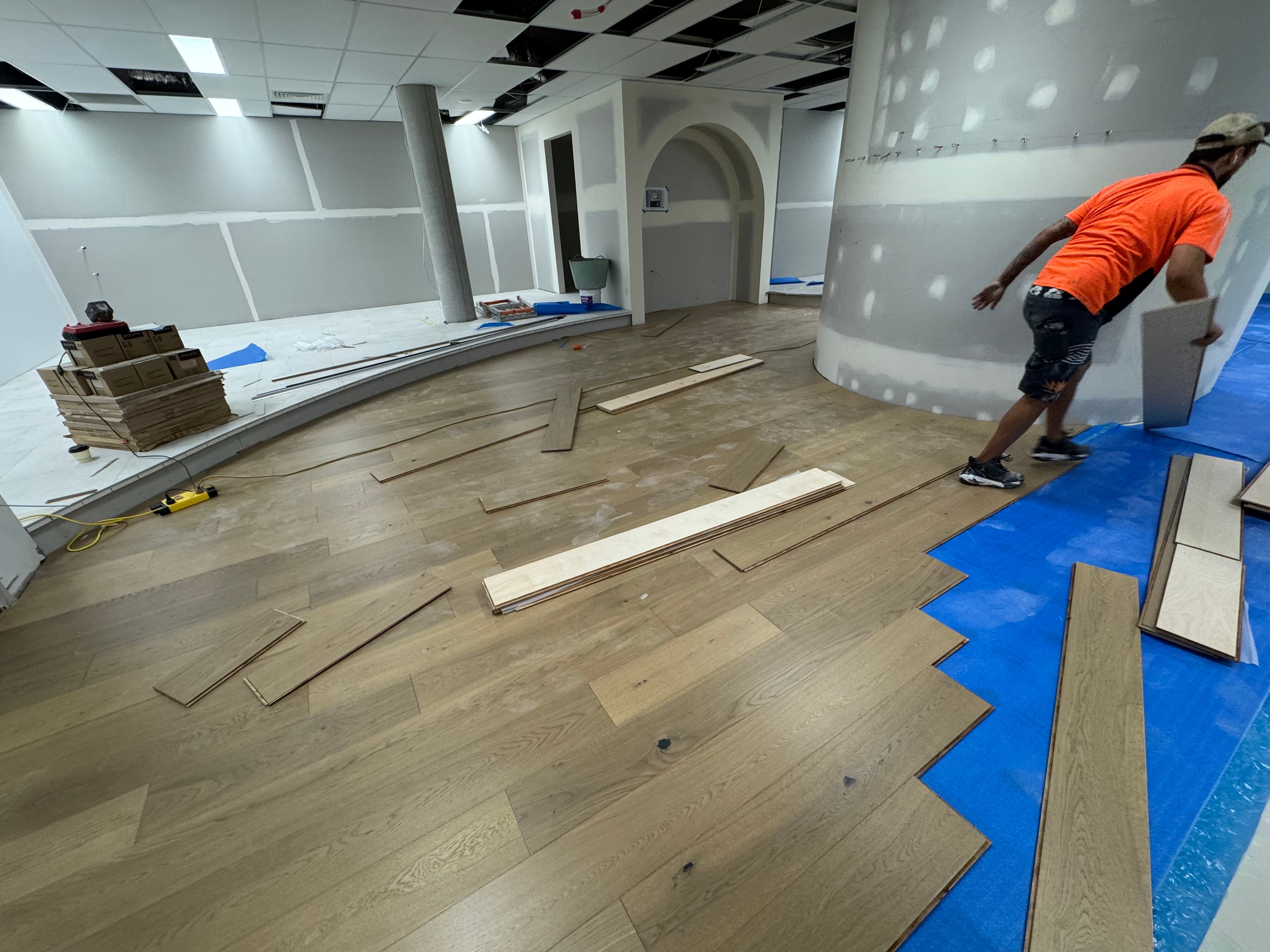 Carrara Gold Coast showroom flooring installation