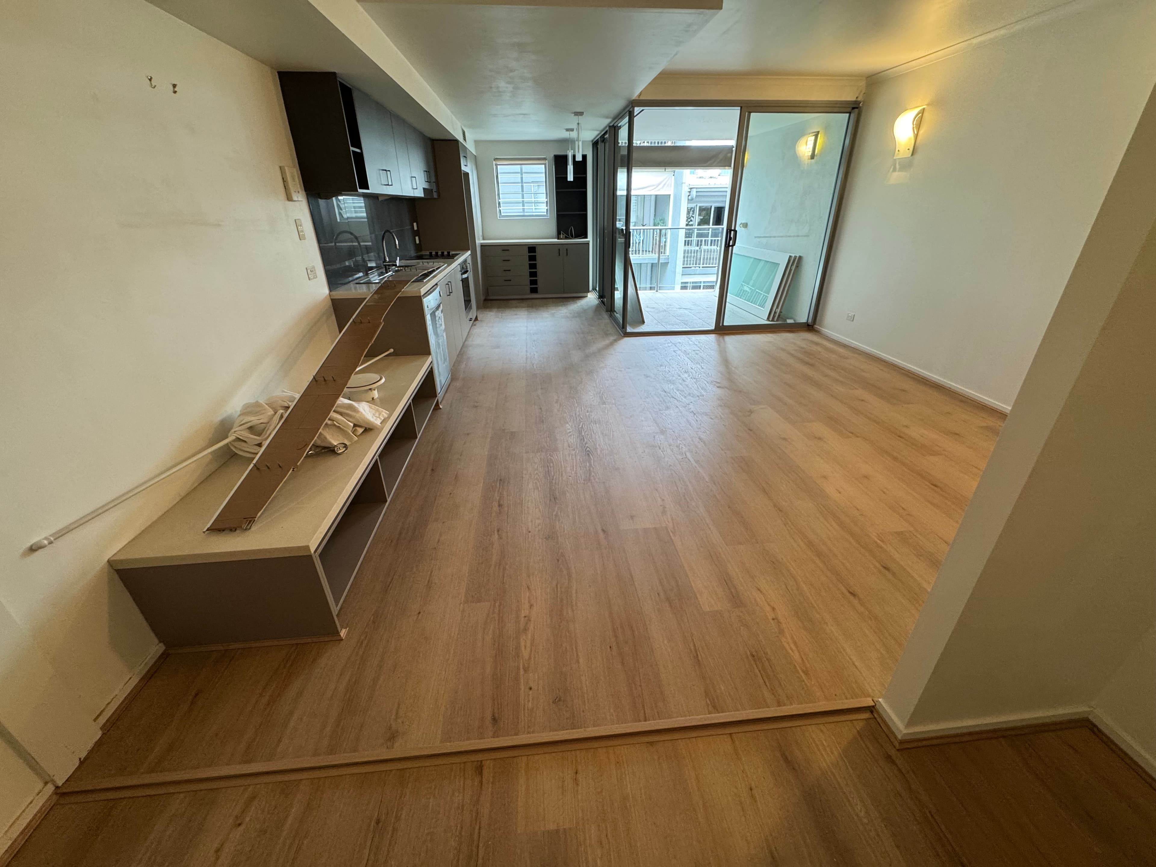 Commercial vinyl flooring install detail