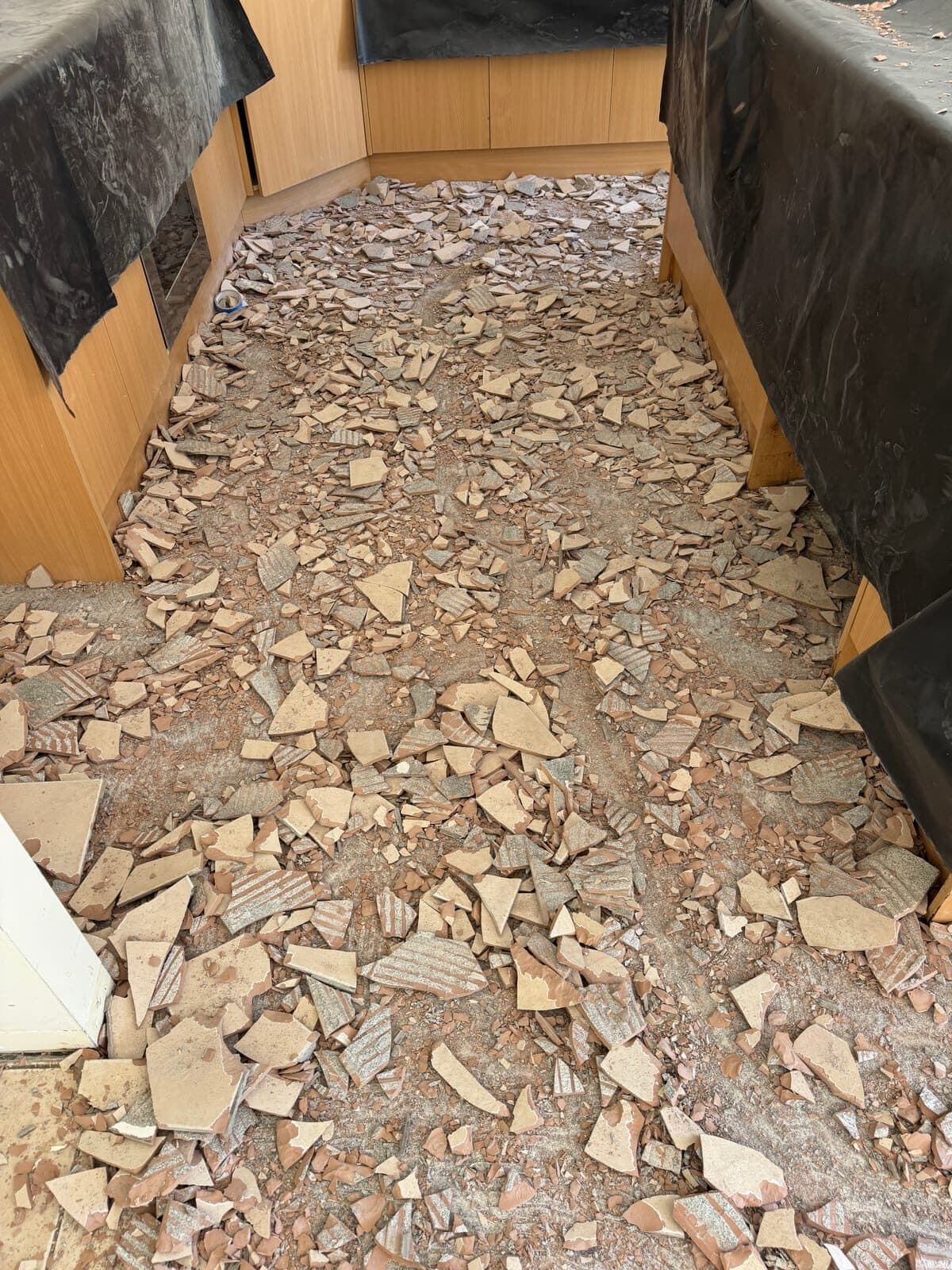 Clean flooring uplift and removal